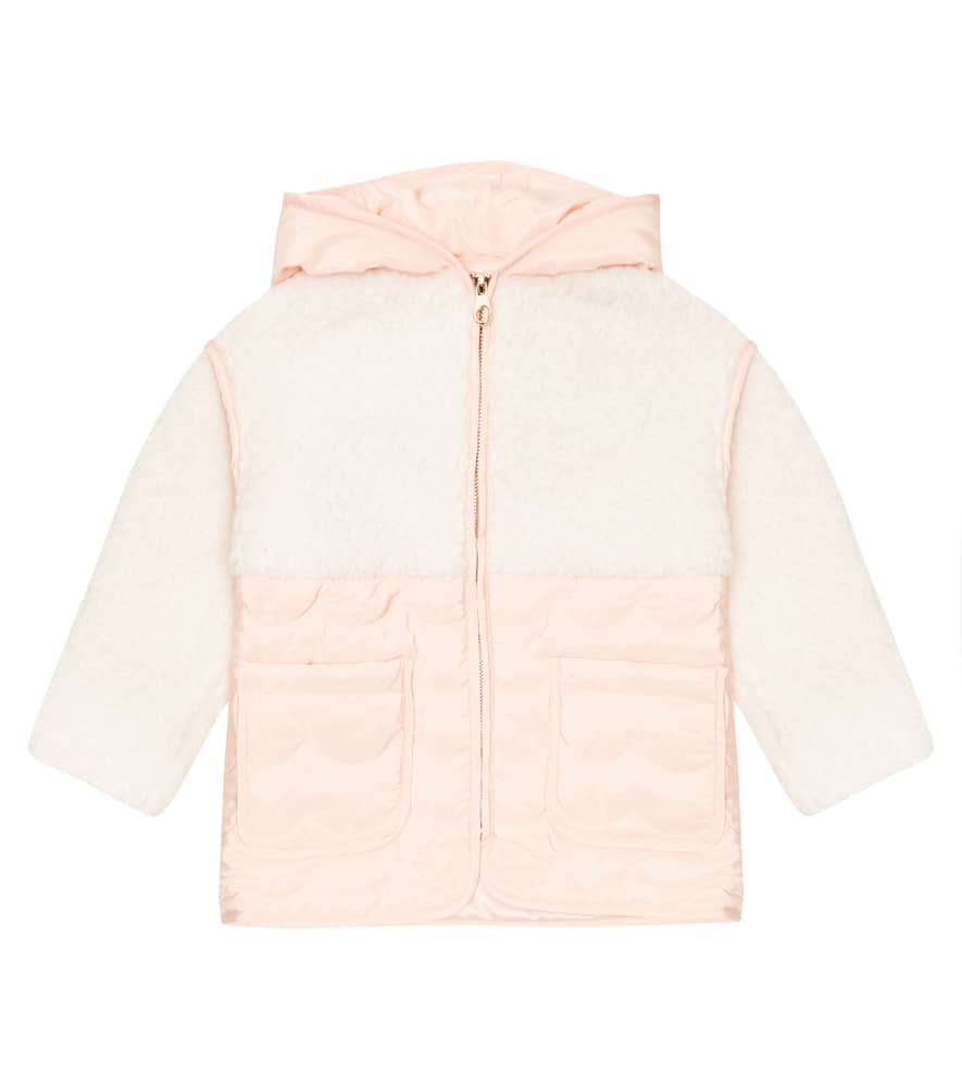 Chloé Kids Faux shearling-paneled puffer jacket