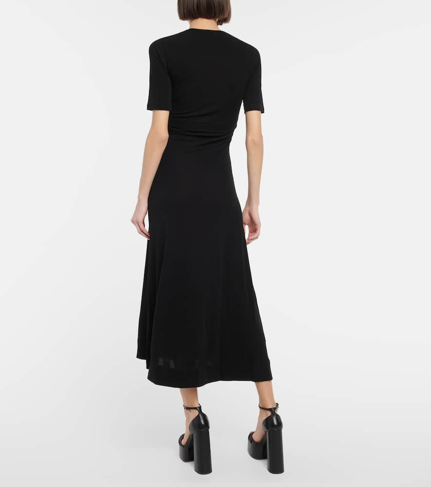 Shop Altuzarra Panya Ruched Midi Dress In Black