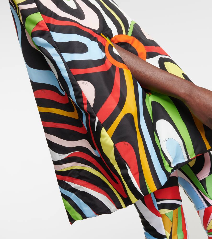 Pucci X Fusalp Printed Poncho In Nero/rosso
