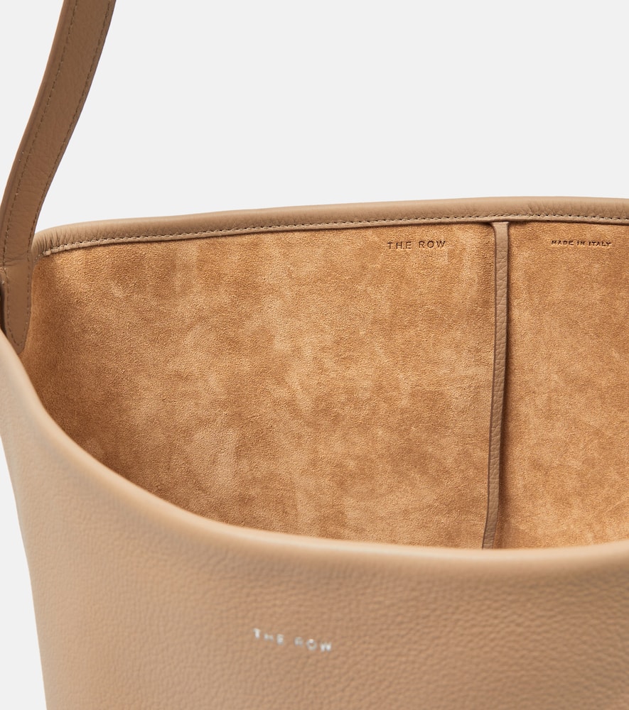 The Row Park Large Leather Shoulder Bag In Beige