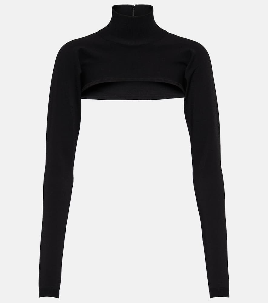 Dolce & Gabbana Viscose-blend Knit Shrug In Nero