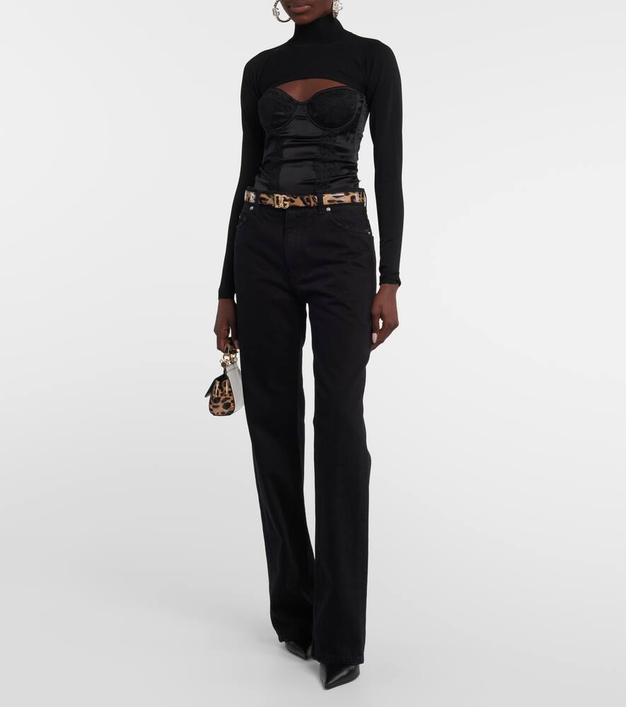 Dolce & Gabbana Viscose-blend Knit Shrug In Nero