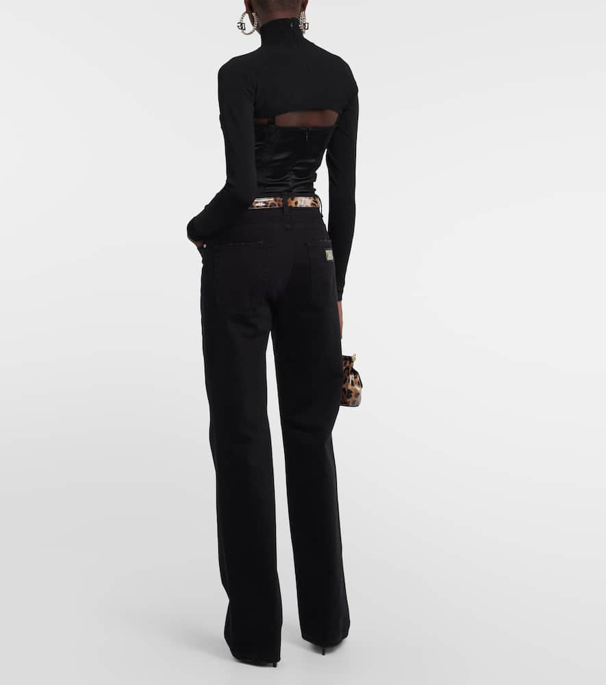 Dolce & Gabbana Viscose-blend Knit Shrug In Nero