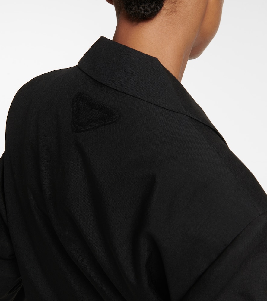 Prada Bow-detail Mohair Blazer In Black