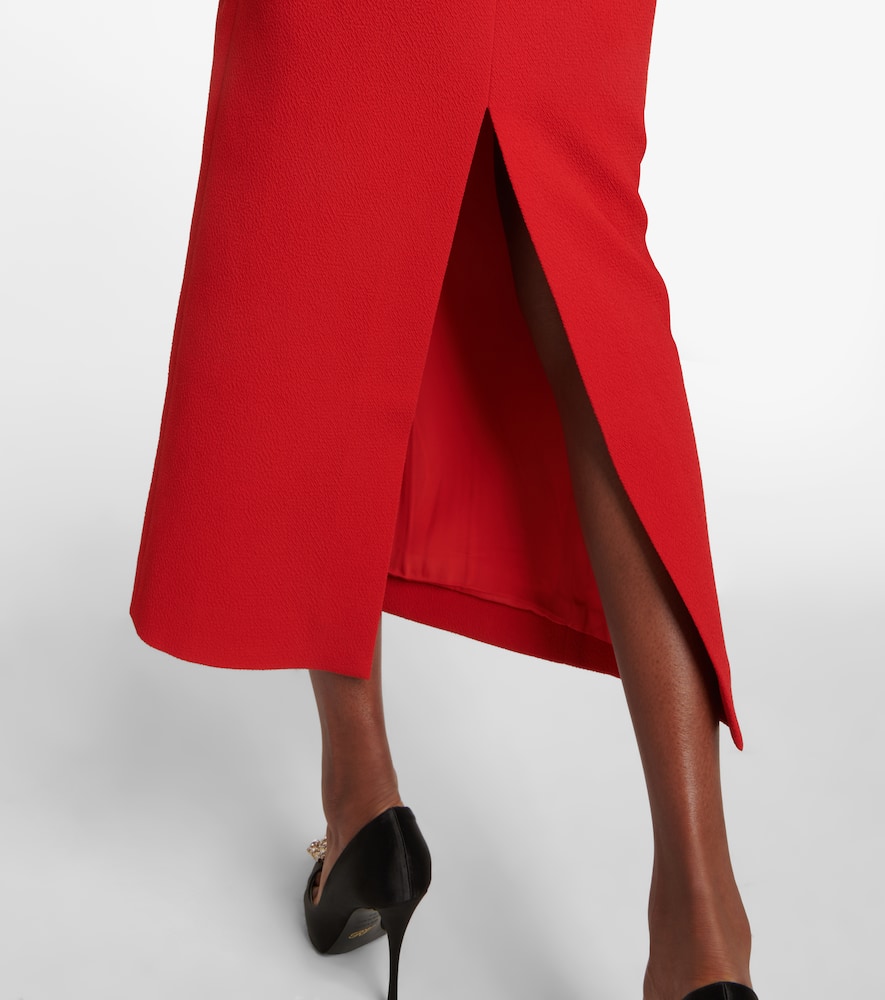 Shop Emilia Wickstead Niesha Crêpe Midi Dress In Red