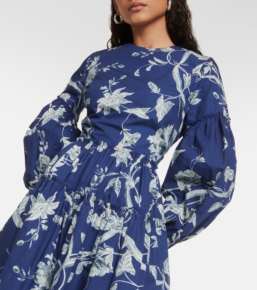 ERDEM FLORAL COTTON POPLIN MINIDRESS 