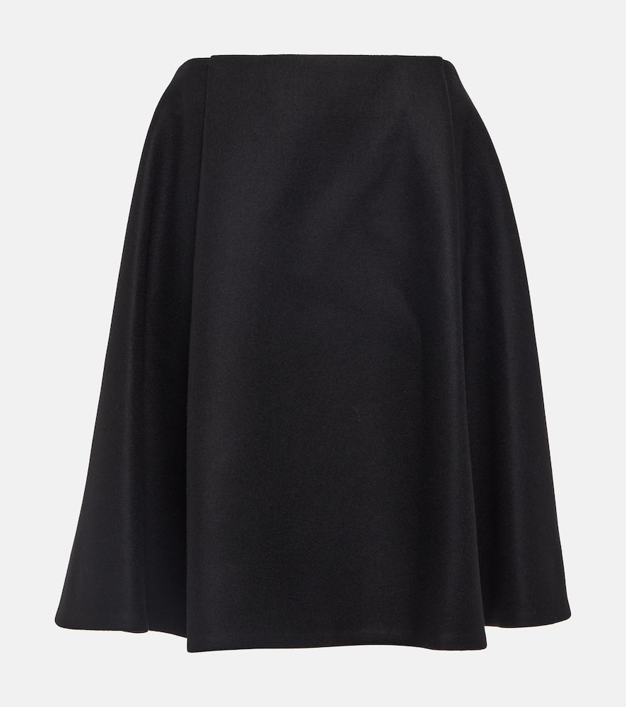 Shop Khaite Farla Wool-blend Midi Skirt In Black