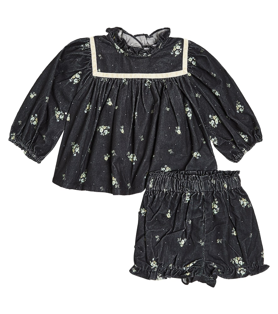 C'era Una Volta Baby Ayame corduroy top and bloomers set