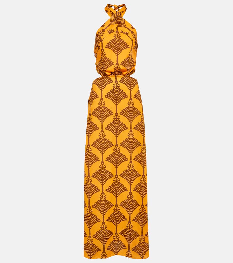 Johanna Ortiz Printed halterneck cotton maxi dress