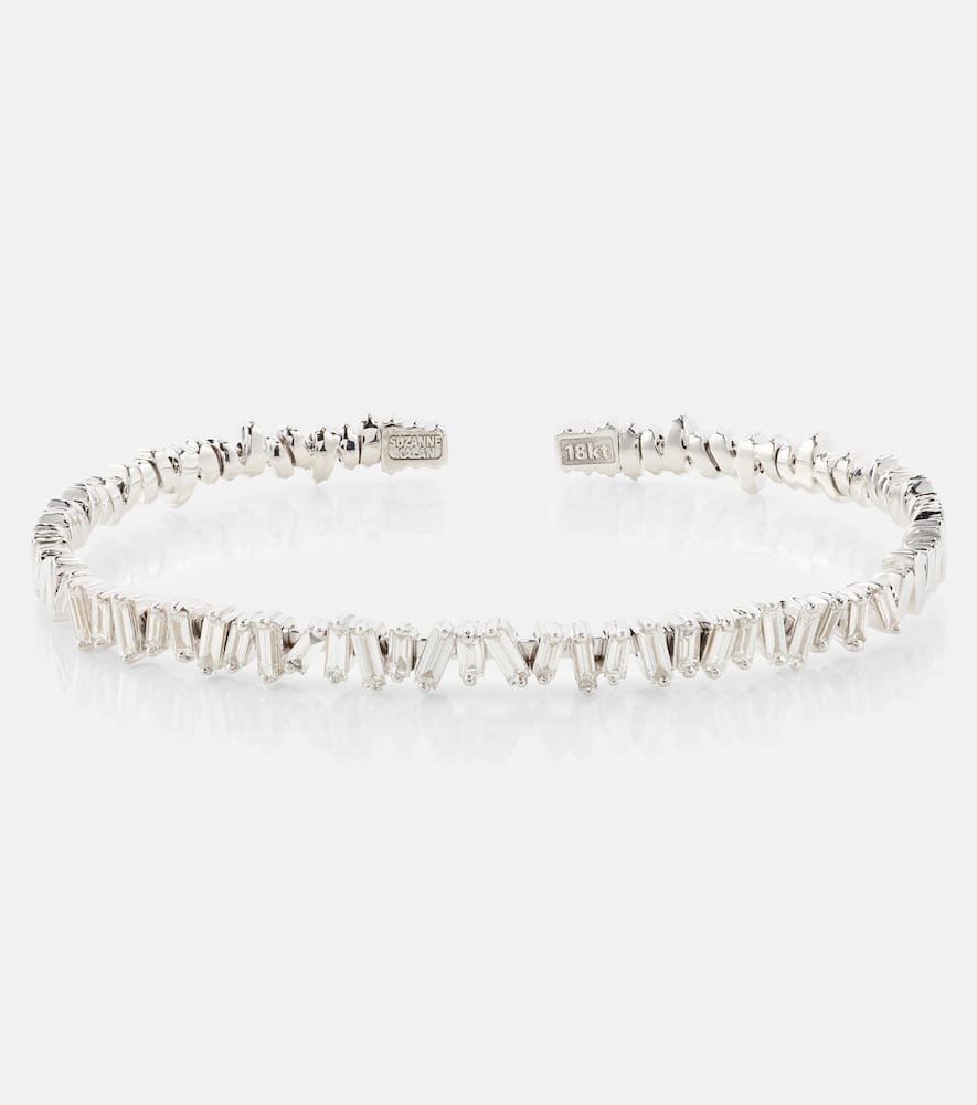 Suzanne Kalan Classic 18kt white gold bangle with diamonds