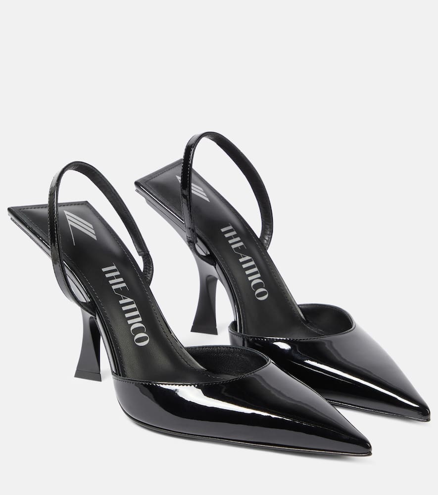 Attico Ester Faux Leather Slingback Pumps In Black