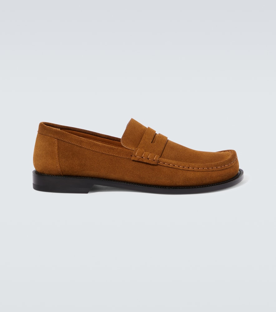 Shop Loewe Campo Suede Loafers In Brown