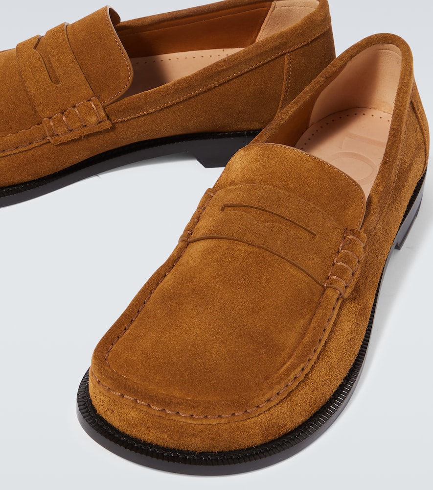 Shop Loewe Campo Suede Loafers In Brown