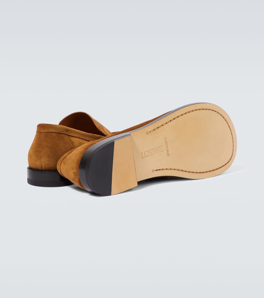 Shop Loewe Campo Suede Loafers In Brown