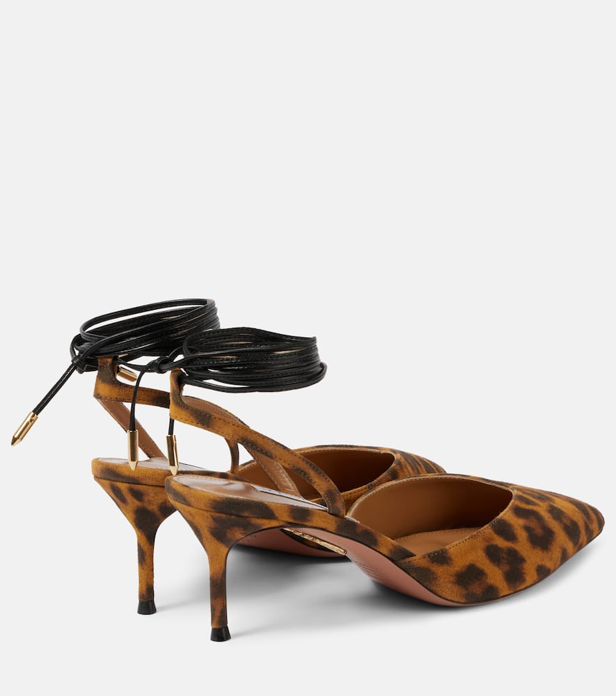 Aquazzura Beyond Animal-print Leather Slingback Pumps In Orange