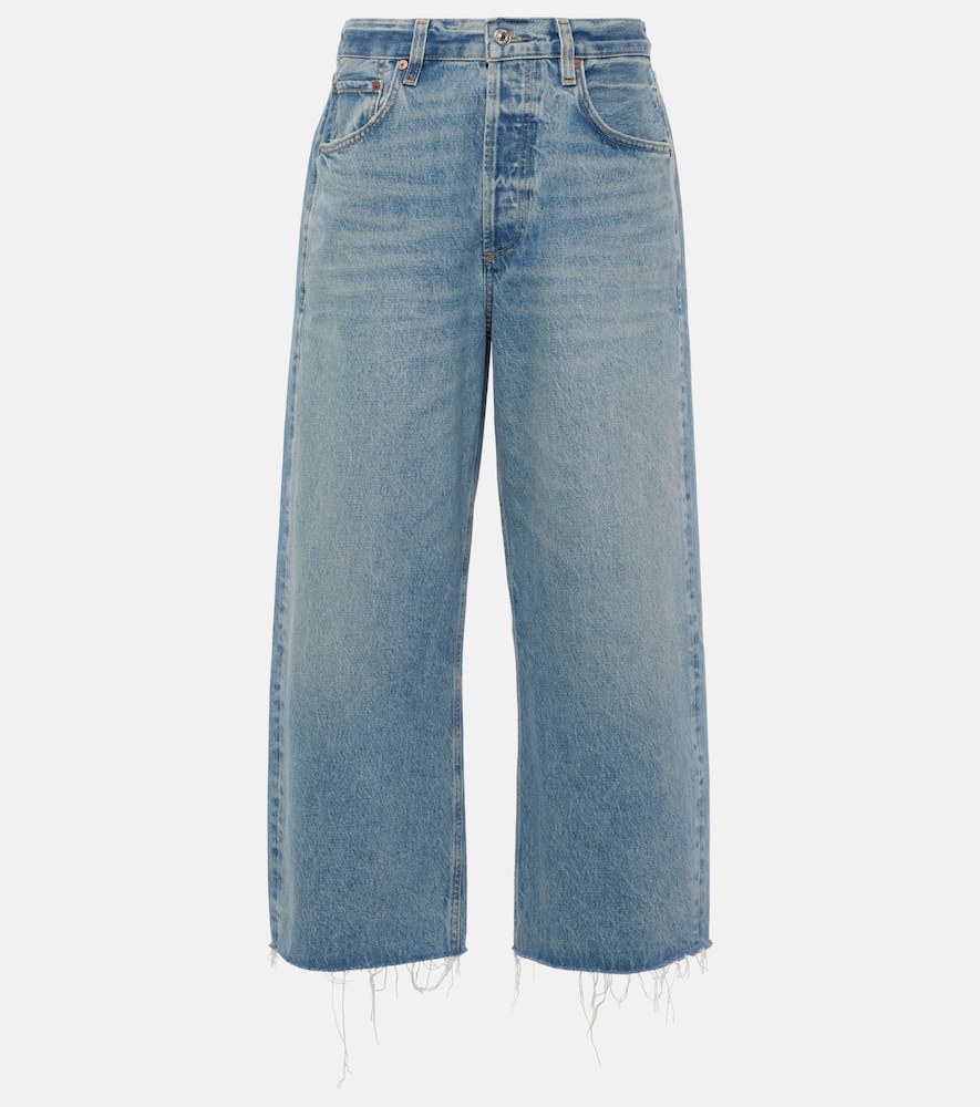 Citizen Of Humanity Blue Gaucho Cropped Wide-leg Jeans In Blue