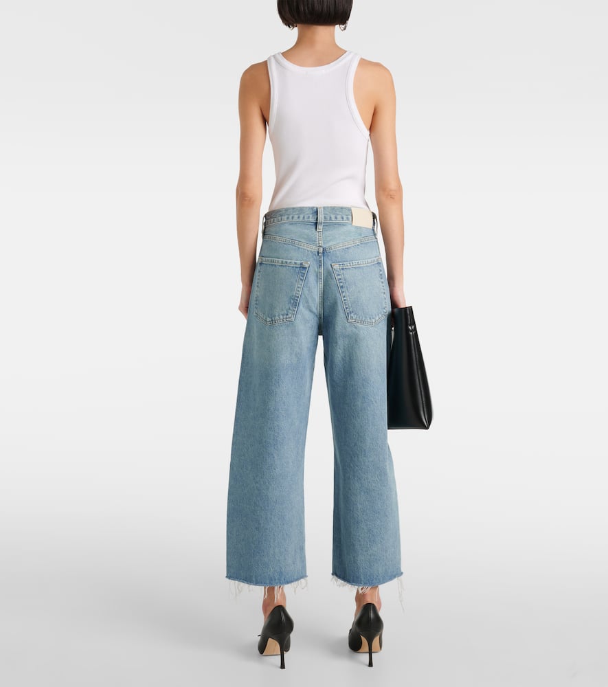 Citizen Of Humanity Blue Gaucho Cropped Wide-leg Jeans In Blue