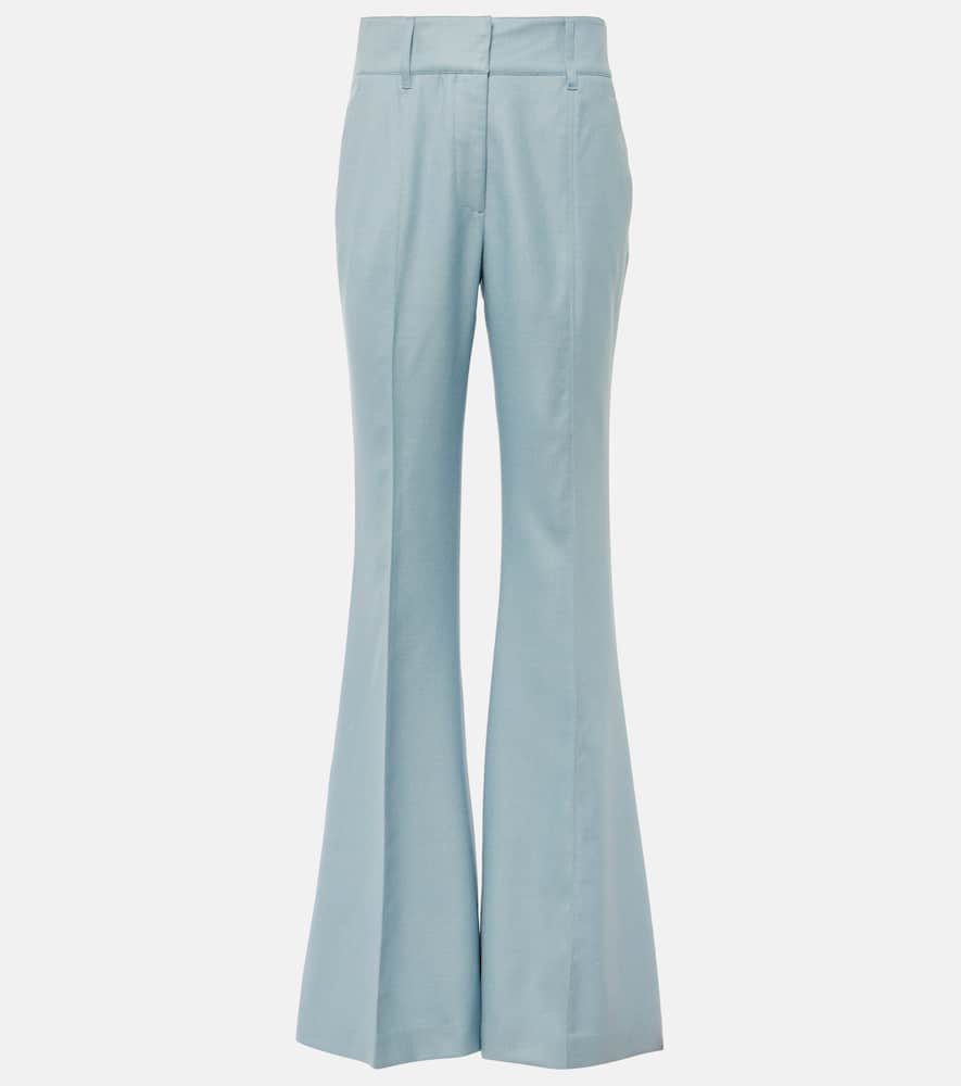 GABRIELA HEARST RHEIN HIGH-RISE SILK AND WOOL FLARED PANTS