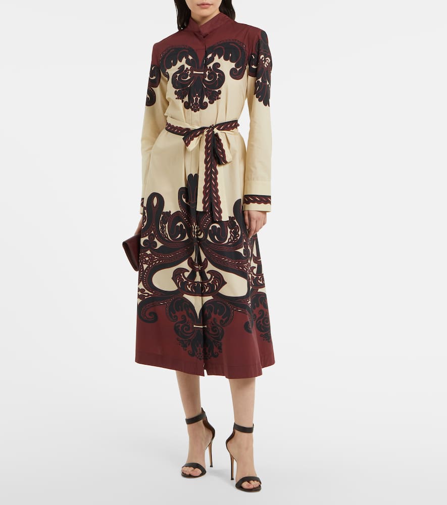 Shop La Doublej Sundowner Printed Cotton Poplin Midi Dress In Multicoloured