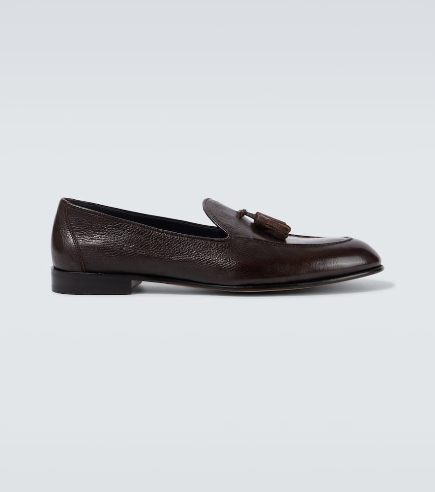 Brioni Leather Loafers In Brown