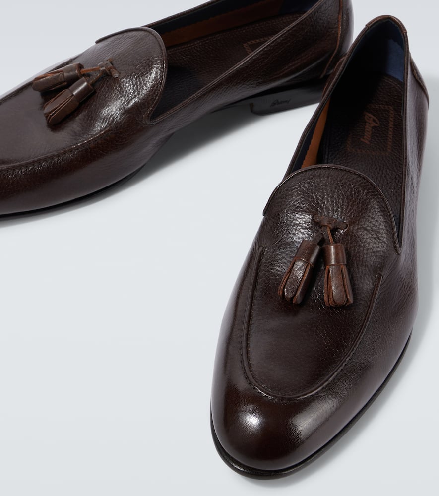 Brioni Leather Loafers In Brown