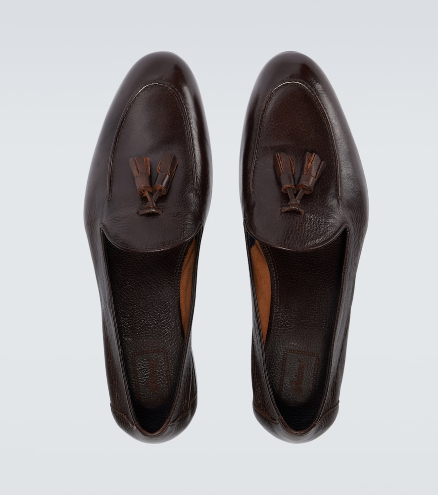Brioni Leather Loafers In Brown