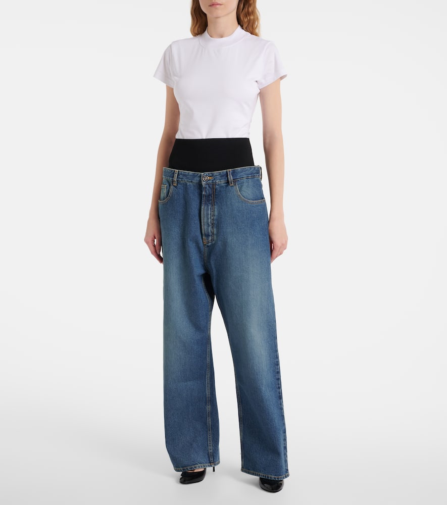 Alaïa Logo-embroidered Bodysuit T-shirt In White