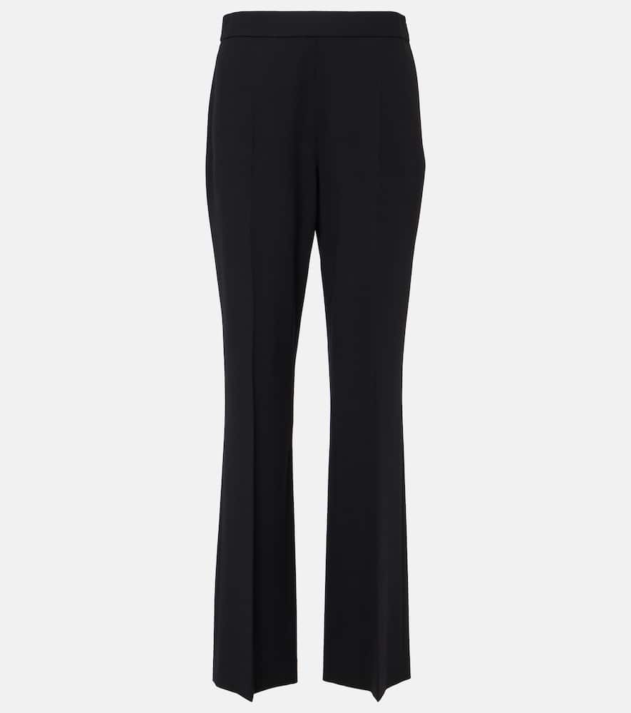 The Row Dina Wool-blend Straight Pants In Black