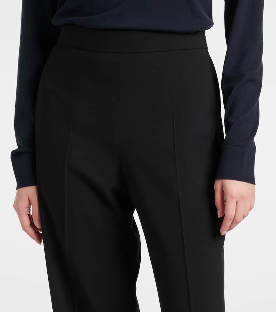 The Row Dina Wool-blend Straight Pants In Black