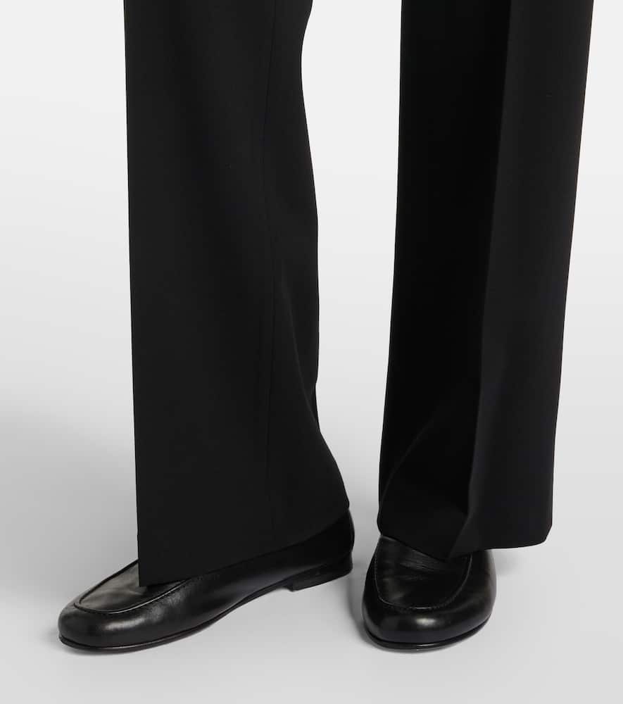 The Row Dina Wool-blend Straight Pants In Black
