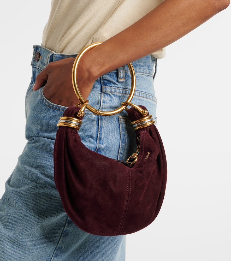 Chloé Womens Deep Violine Bracelet Hobo Mini Suede Top-handle-bag In Brown