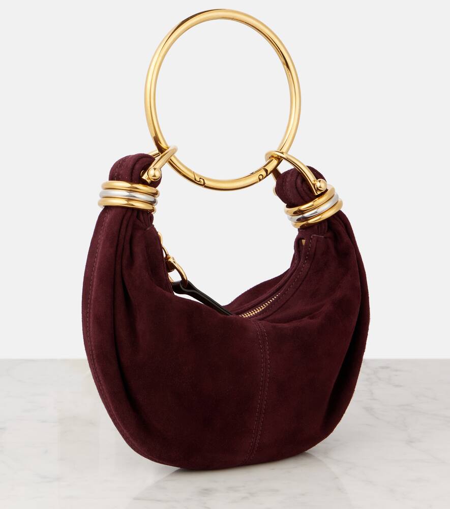 Chloé Womens Deep Violine Bracelet Hobo Mini Suede Top-handle-bag In Brown
