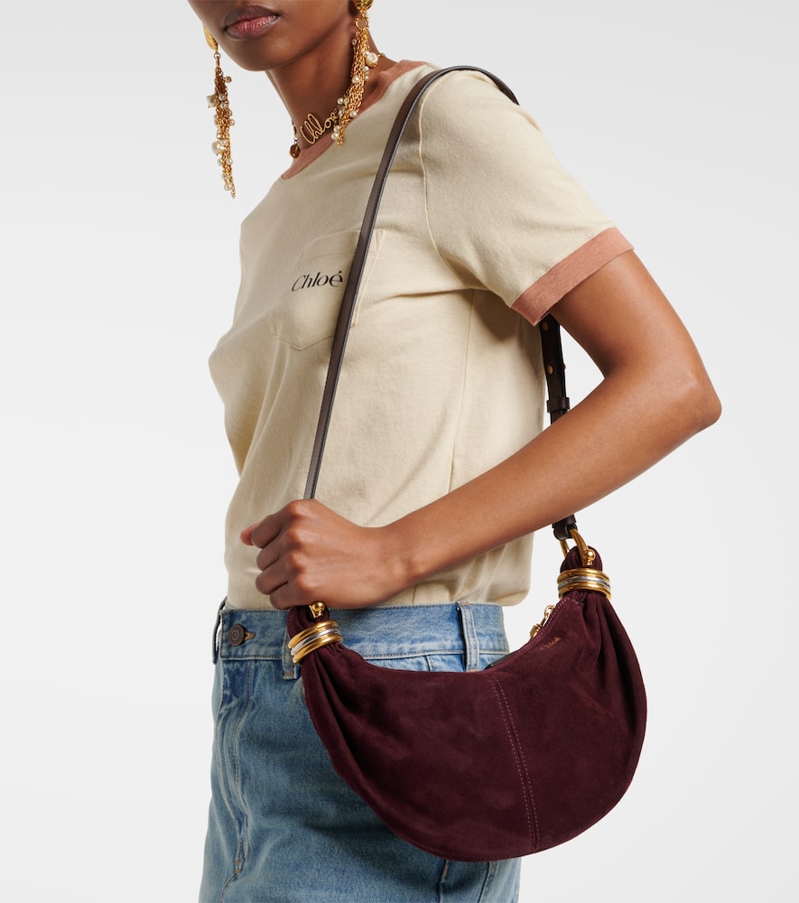 Chloé Womens Deep Violine Bracelet Hobo Mini Suede Top-handle-bag In Brown