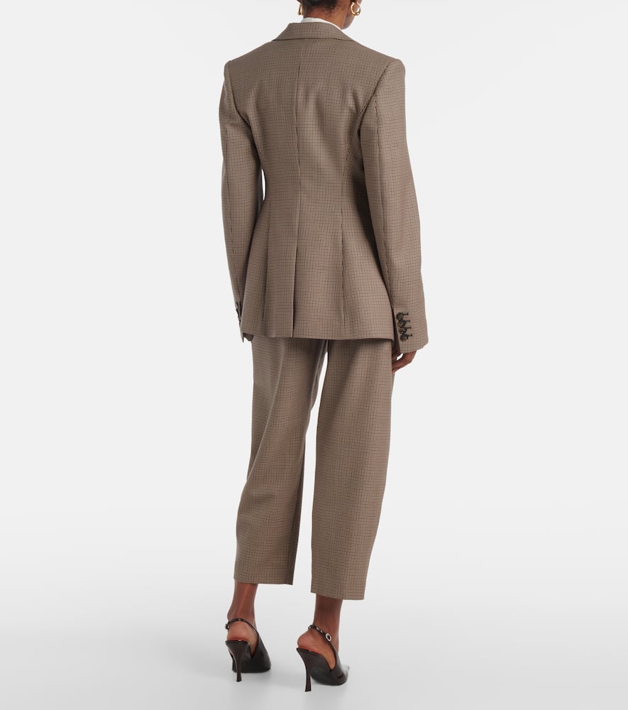 Stella Mccartney Checked Virgin Wool Blazer In Neutrals