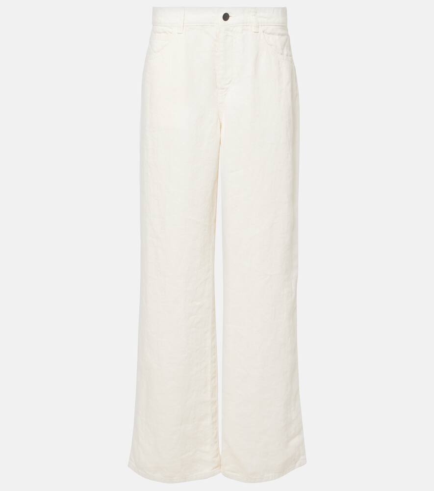 The Row Eglitta mid-rise linen straight jeans