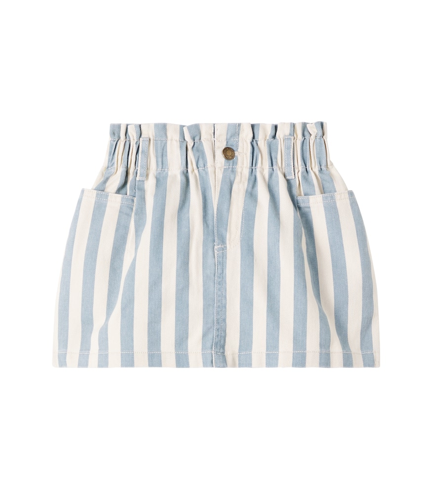 Rylee + Cru Kids' Striped Gathered Denim Skirt