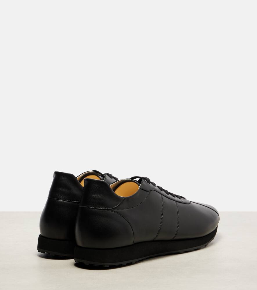 The Row Mica Leather Low-top Sneakers In Black