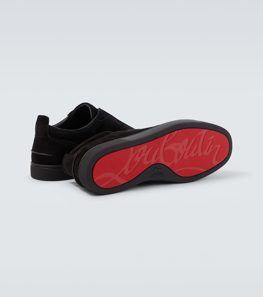 Christian Louboutin St. Louis Suede Slip-on Sneakers In Black