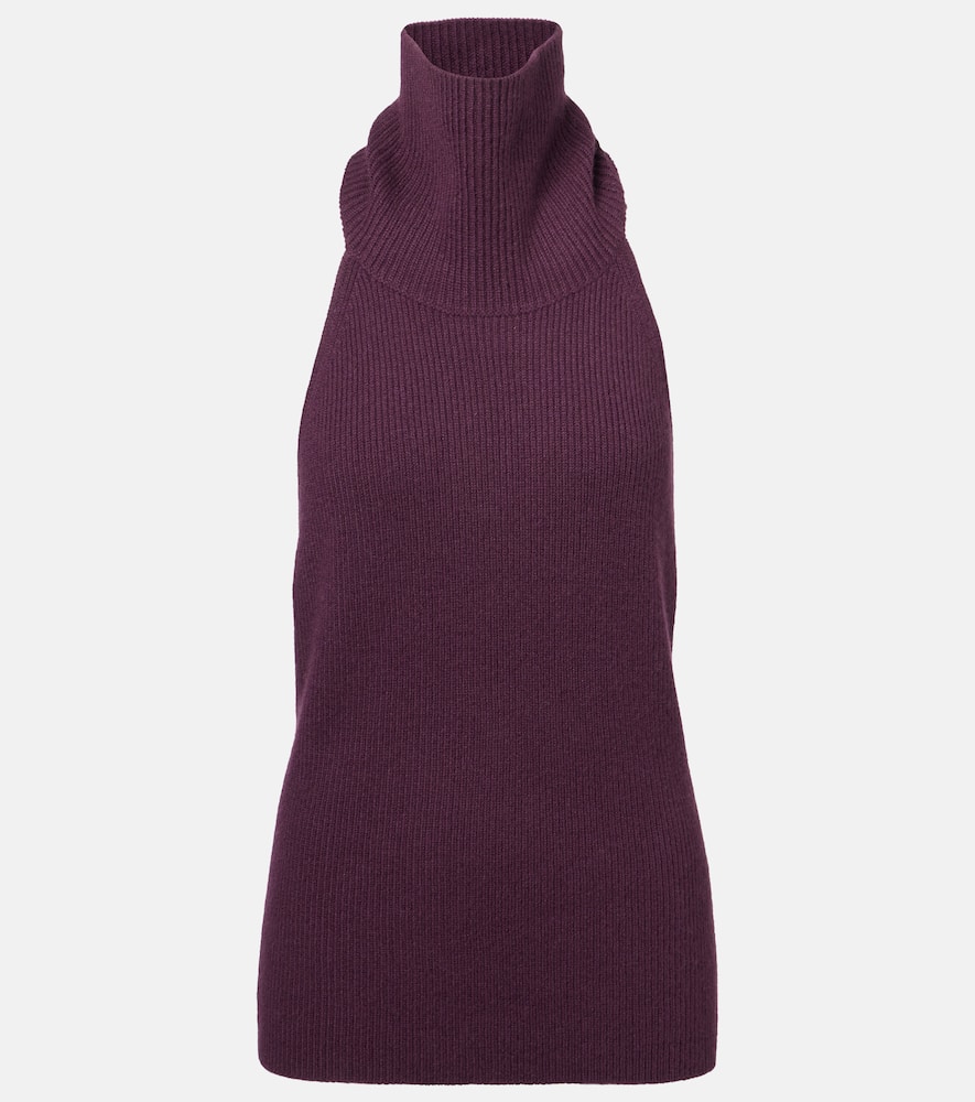 Lisa Yang Maddie Open-back Cashmere Top In Burgundy