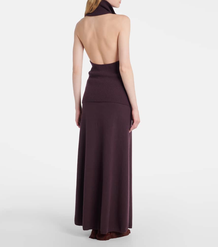 Lisa Yang Maddie Open-back Cashmere Top In Burgundy