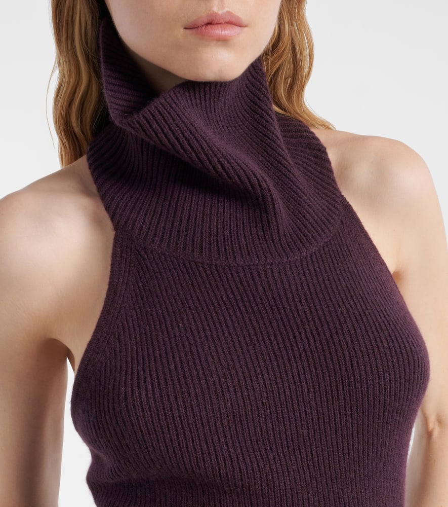 Lisa Yang Maddie Open-back Cashmere Top In Burgundy