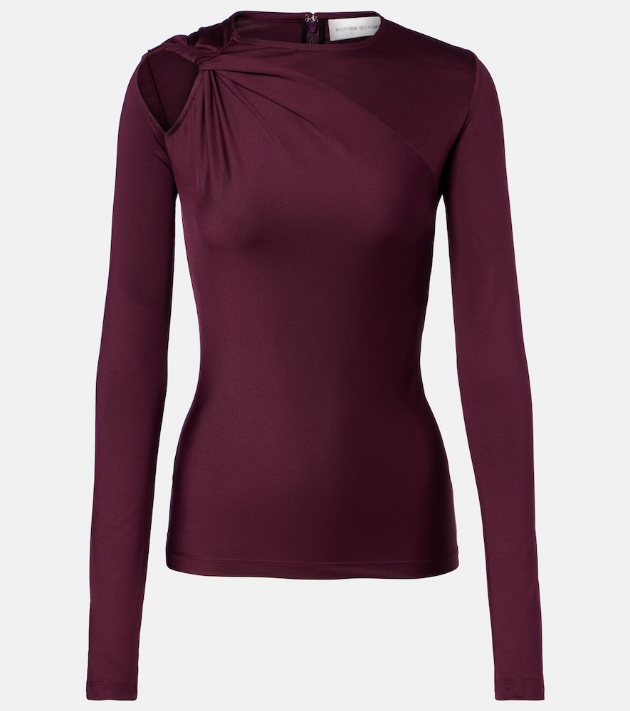 Victoria Beckham Women's Burgundy Jersey Top UK Size 4 - Mytheresa