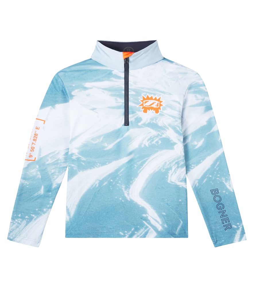 Bogner Chris Logo Printed Technical Half-zip Top In Multi