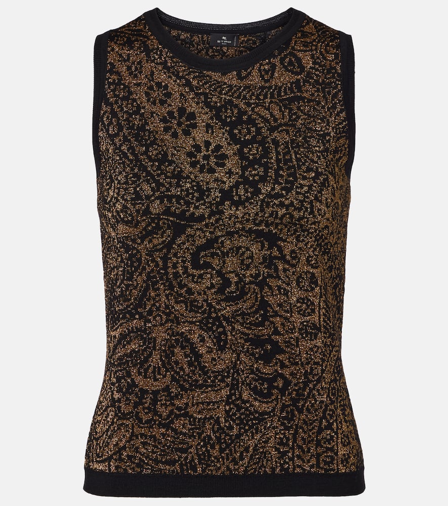 Etro Sleevless Paisley-motif Top In Brown