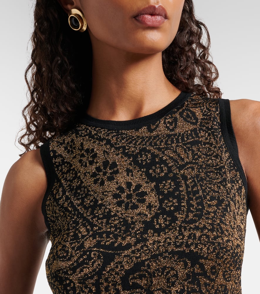 Etro Sleevless Paisley-motif Top In Brown