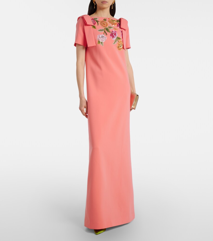 Carolina Herrera Bow-detail embellished floral gown