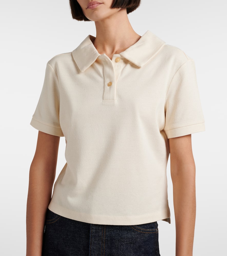 Khaite Jasna Silk Polo Shirt In Neutral