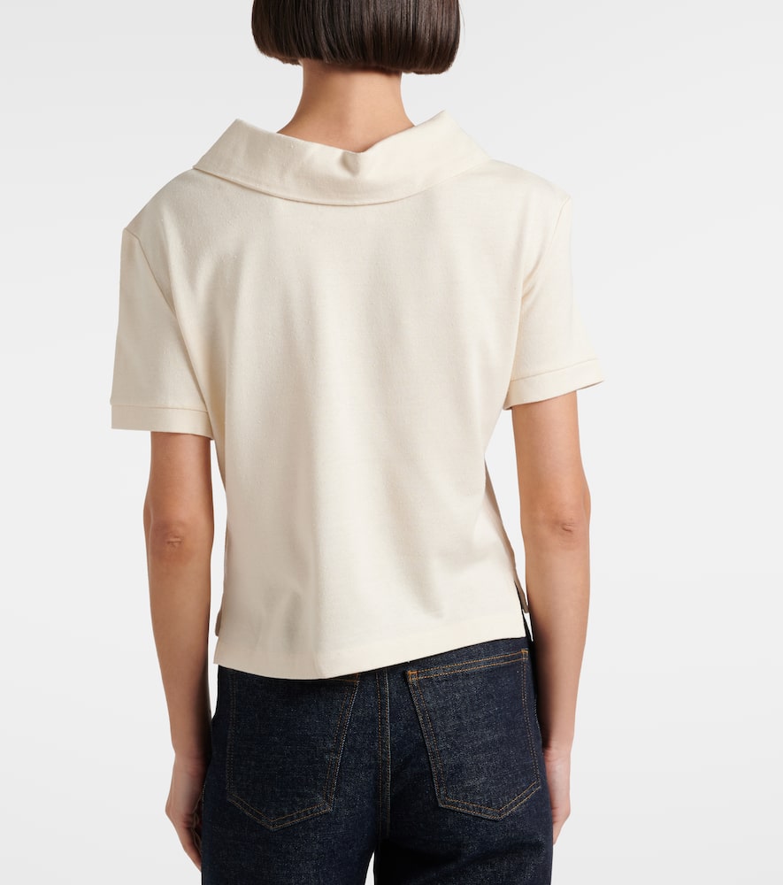 Khaite Jasna Silk Polo Shirt In Neutral