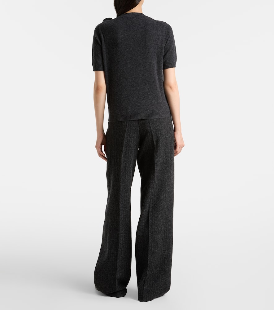 Jardin Des Orangers Floral-appliqué Wool And Cashmere Sweater In Black