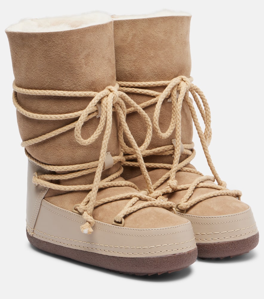 Inuikii Classic Shearling-lined Suede Snow Boots In Neutral